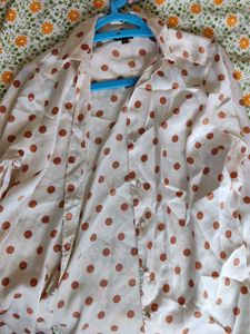 Chic Polka Dot Satin Blouse