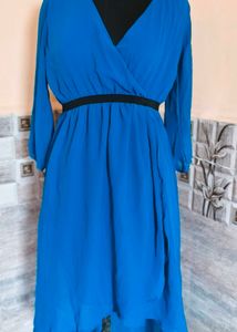 Blue Midi Trendy Dress