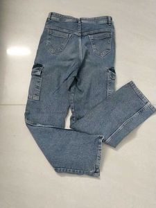 Classic Blue Denim Cargo Jeans