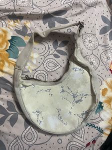 Marble Print Hobo Bag