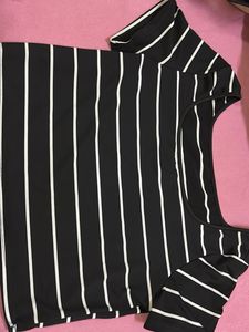 Striped Black and White Top
