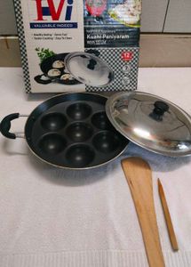 Non-Stick Kuzhi Paniyaram Pan with SS Lid