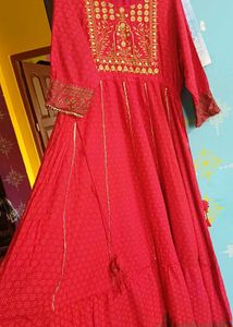 Beautiful Red Embroidered Kurta