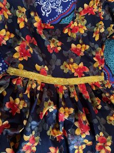 Floral Print Ethnic Gown