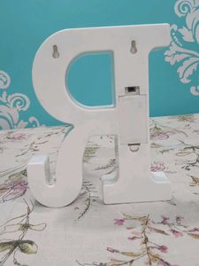 White Alphabet R shaped LED light