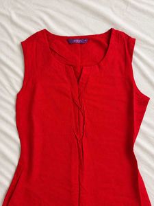 Libas Vibrant Red Sleeveless Maxi Dress