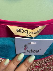 Eba LifeStyle Pink Embroidered Straight Kurta Set