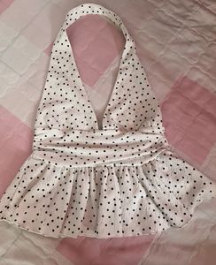 Cute Polka Dot Halter Top