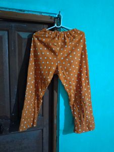 length 33half,Orange Polka Dot Palazzo Pants