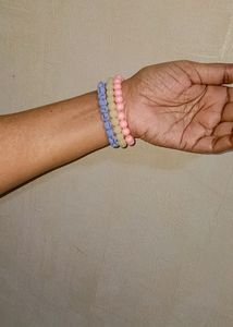 Handmade Stack Of 3 Beautiful Beaded Bracelet