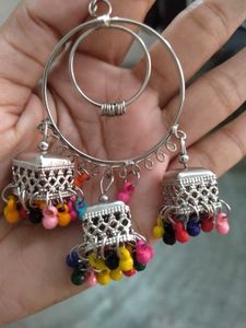 Boho Multicolor Jhumka Earrings
