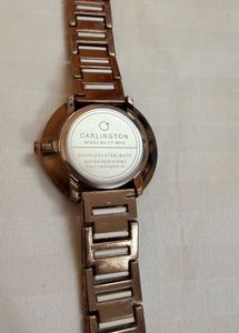 Carlington Women's Rose Gold &amp; White Watch