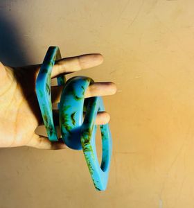 Chatpati Blue Square Bangle Set