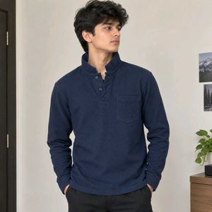 Men's Navy Blue Pullover Shirt