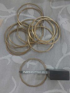 Set of 12 Gold &amp; Rust metallic Bangles