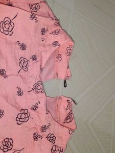 Pink Floral Print Top