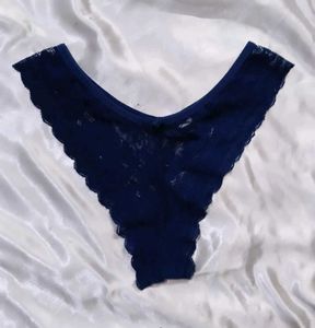 Navy Lace Thong Panty
