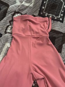 Pink Strapless Jumpsuit