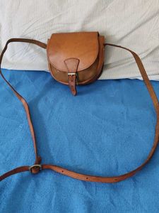 Vintage Brown Leather Crossbody Bag