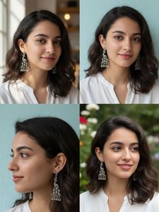 pack of 2 Bohemian Silver Mirror Earrings