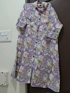 Lavender Kurti With Collar