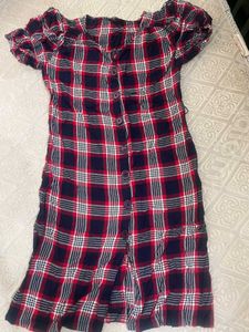 Cute Plaid Button-Up Dress