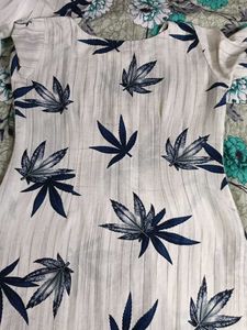 Unique Leaf Print Suit with Dupatta