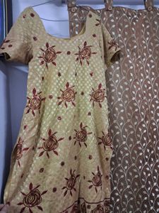 Embellished Chanderi Silk Golden Suit