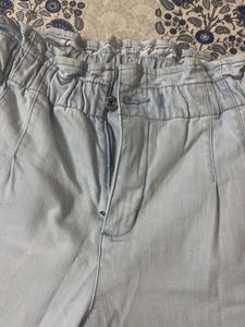 Light Wash Paperbag Jeans