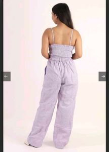 Cute checks lavender Gingham Crop Top &amp; Pants Set