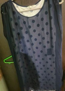 Soft cotton fitted dress with georgette layer