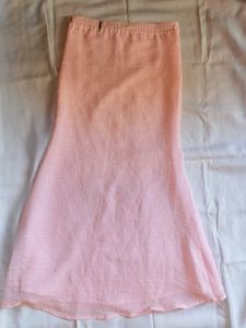 Peach Embroidered Ethnic Skirt aari worked
