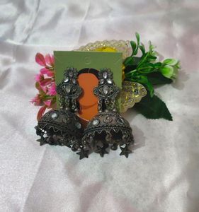 Black Polish Bigger Size Jhumka