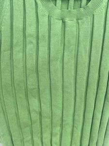 Green Ribbed Sleeveless Top