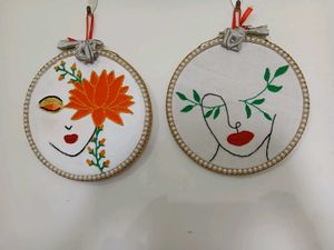 Handmade Embroidered Wall Art (Set of 2)