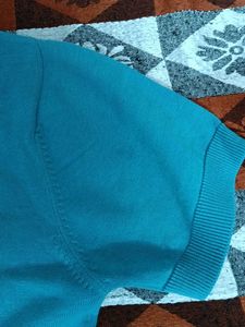 Men's Blue Zip Neck Sweater
