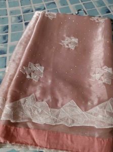 Elegant Pink Saree with Embellishments