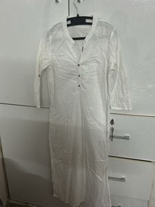 Elegant White Linen Kurta