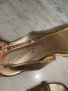 Elegant Gold Embellished Heels