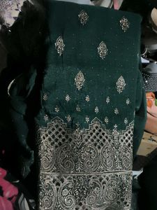 Dark Green Kurta Set new un stitched n
