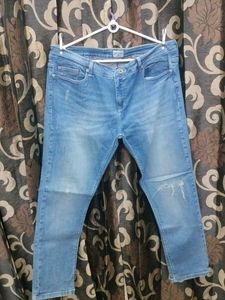 Light Blue Distressed Denim Jeans