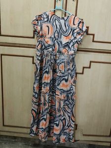 Abstract Print Maxi Dress