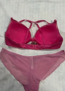 Pink Lace Bra &amp; Panty Set