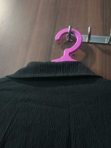 Classic Black Textured Button-Up Shirt