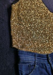 Sparkling Sequin Halter Top