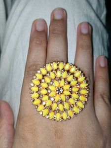Haldi Yellow Statement Ring