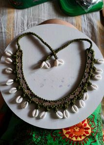 Boho Necklace with Shells &amp; Mirrors