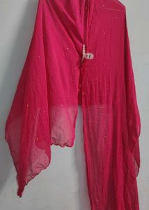red georgette sequence Dupatta mukesh heavy