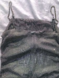 (Urbanic)oGlittery Rhinstone Chain Ruched Dress