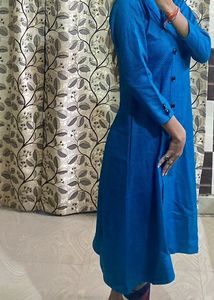 Teal Button-Down Dress Without Belt
